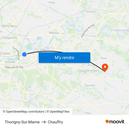 Thorigny-Sur-Marne to Chauffry map