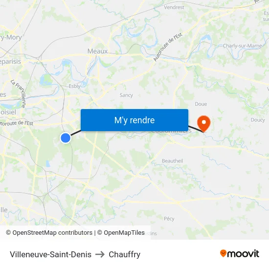 Villeneuve-Saint-Denis to Chauffry map