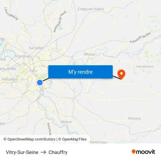 Vitry-Sur-Seine to Chauffry map