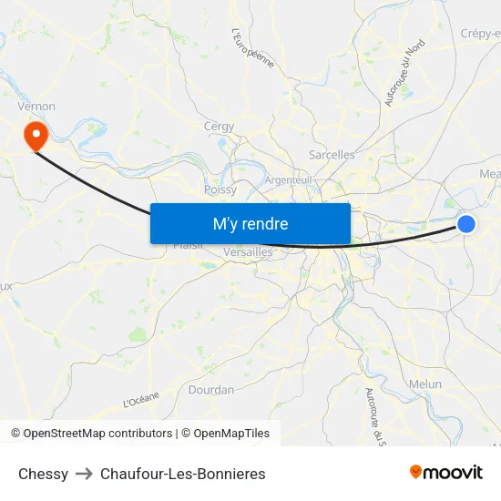 Chessy to Chaufour-Les-Bonnieres map