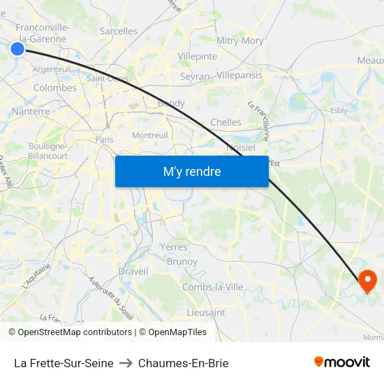 La Frette-Sur-Seine to Chaumes-En-Brie map