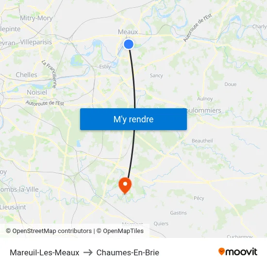 Mareuil-Les-Meaux to Chaumes-En-Brie map