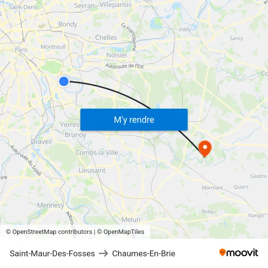 Saint-Maur-Des-Fosses to Chaumes-En-Brie map