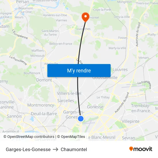 Garges-Les-Gonesse to Chaumontel map