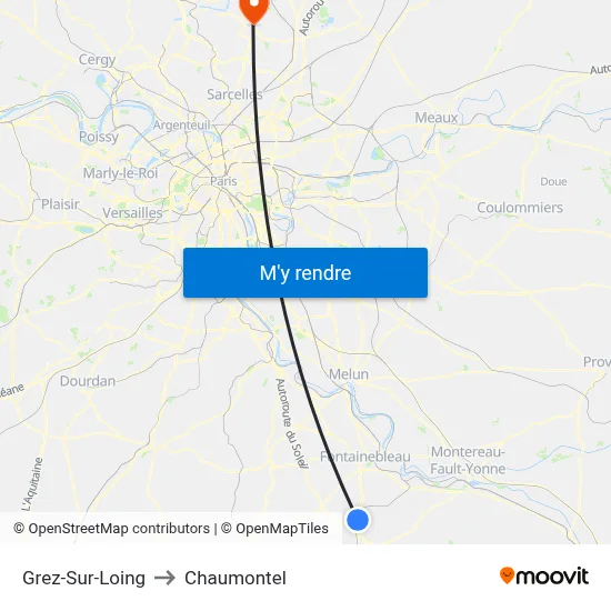 Grez-Sur-Loing to Chaumontel map