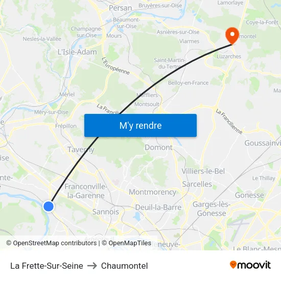 La Frette-Sur-Seine to Chaumontel map