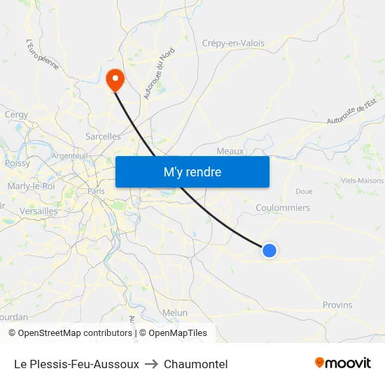 Le Plessis-Feu-Aussoux to Chaumontel map
