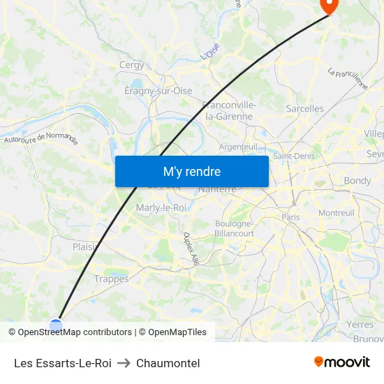Les Essarts-Le-Roi to Chaumontel map