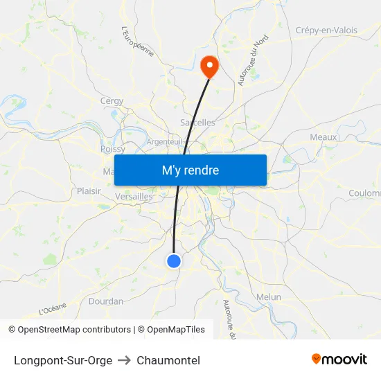 Longpont-Sur-Orge to Chaumontel map