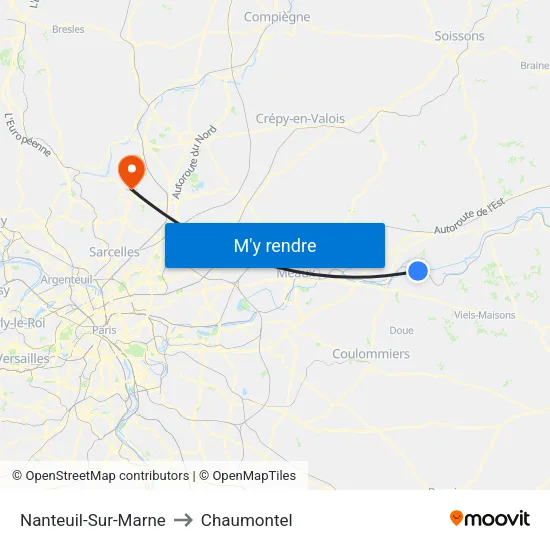 Nanteuil-Sur-Marne to Chaumontel map