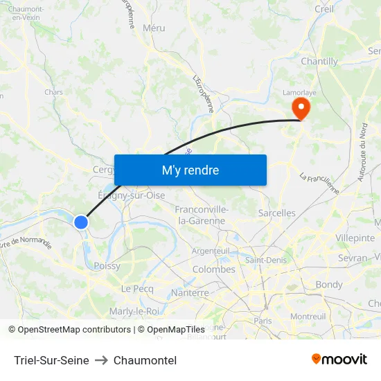 Triel-Sur-Seine to Chaumontel map