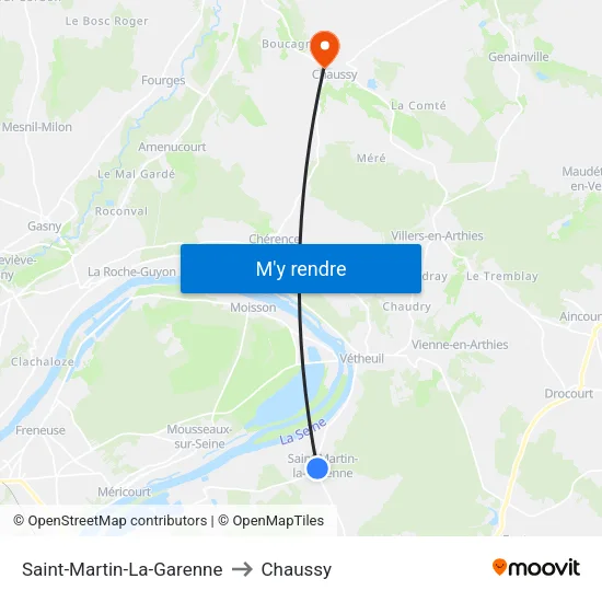 Saint-Martin-La-Garenne to Chaussy map