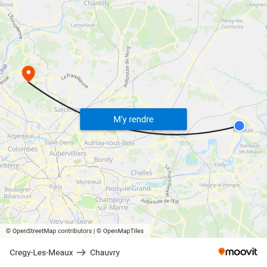 Cregy-Les-Meaux to Chauvry map
