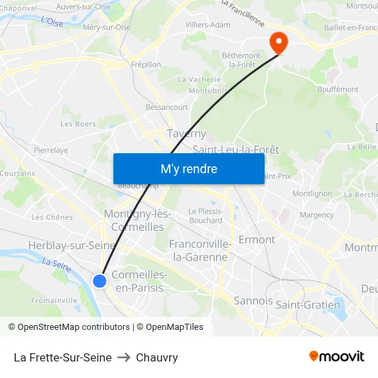 La Frette-Sur-Seine to Chauvry map