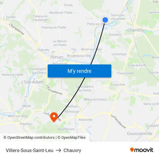Villers-Sous-Saint-Leu to Chauvry map