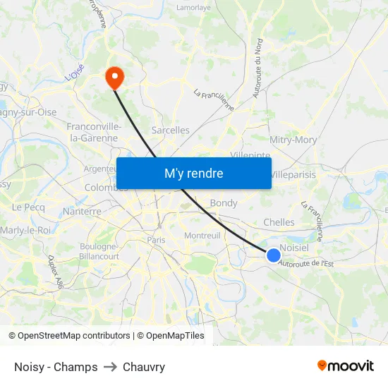 Noisy - Champs to Chauvry map