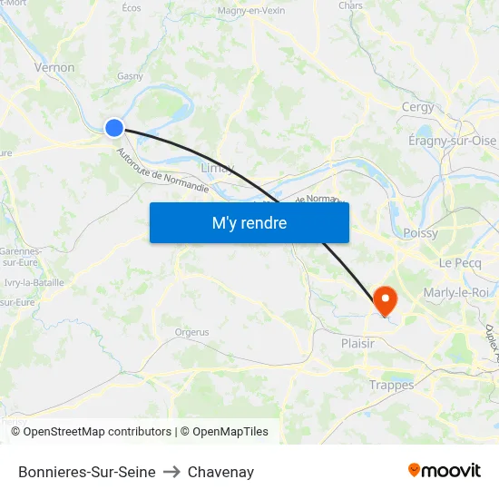 Bonnieres-Sur-Seine to Chavenay map