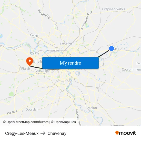 Cregy-Les-Meaux to Chavenay map