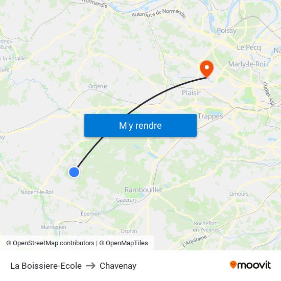 La Boissiere-Ecole to Chavenay map