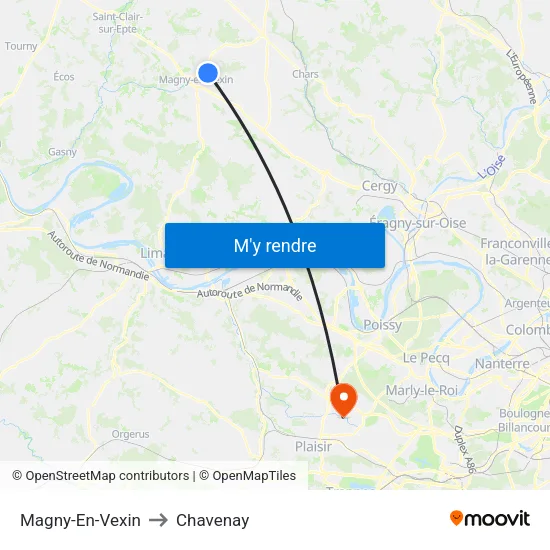 Magny-En-Vexin to Chavenay map