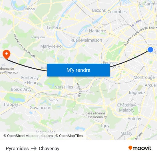 Pyramides to Chavenay map