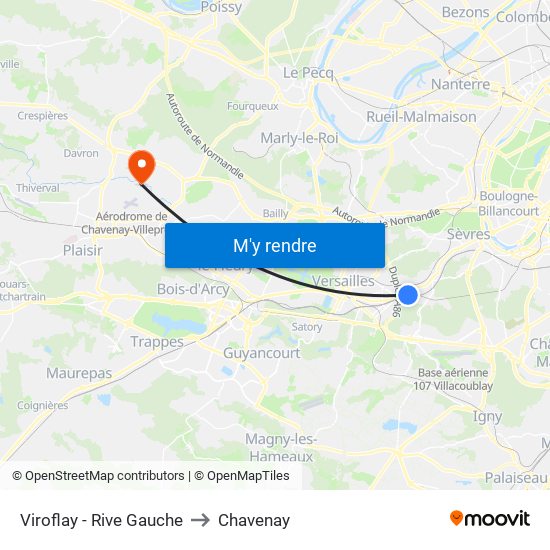 Viroflay - Rive Gauche to Chavenay map