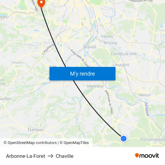 Arbonne-La-Foret to Chaville map