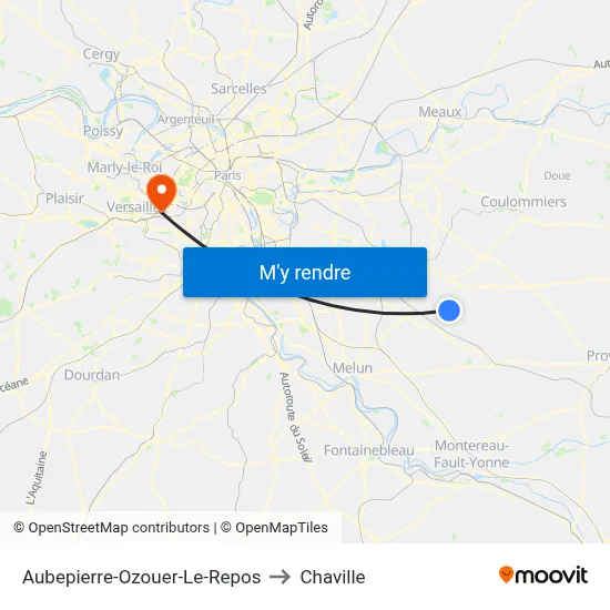 Aubepierre-Ozouer-Le-Repos to Chaville map
