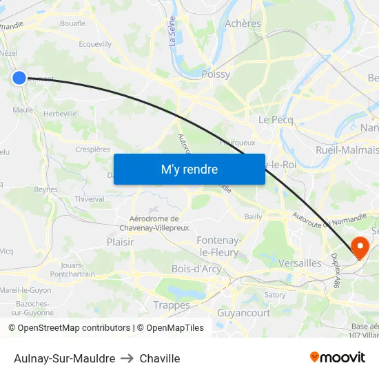 Aulnay-Sur-Mauldre to Chaville map