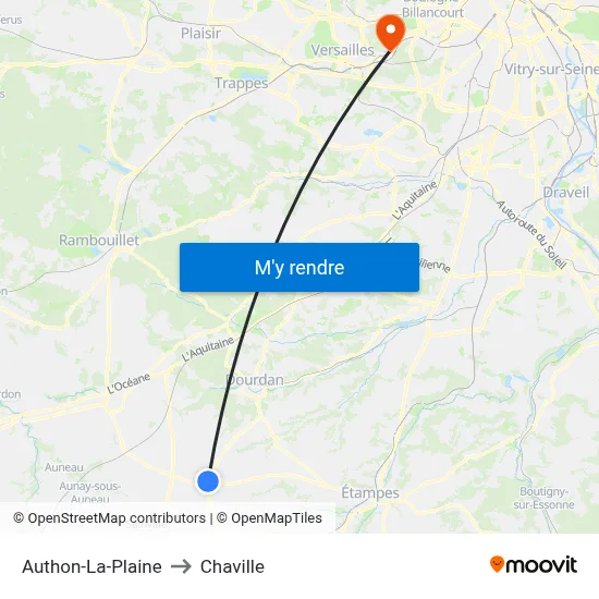 Authon-La-Plaine to Chaville map