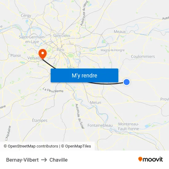 Bernay-Vilbert to Chaville map