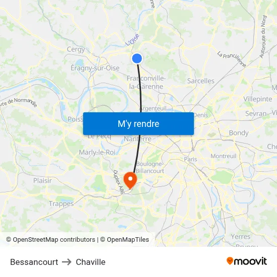 Bessancourt to Chaville map