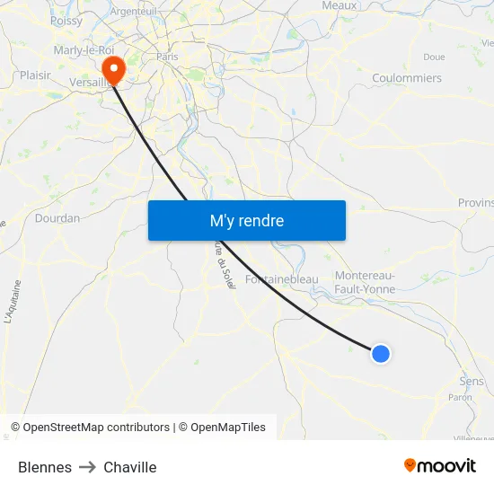 Blennes to Chaville map