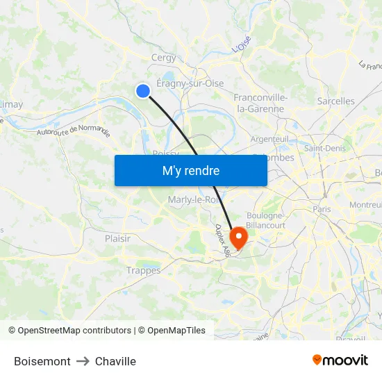 Boisemont to Chaville map