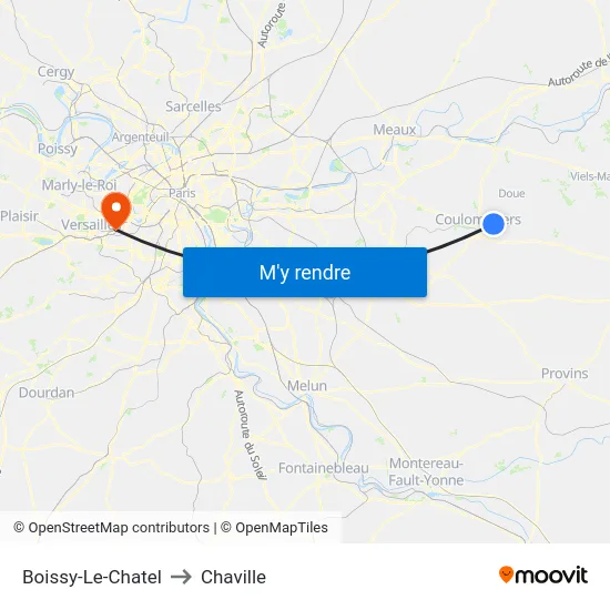 Boissy-Le-Chatel to Chaville map