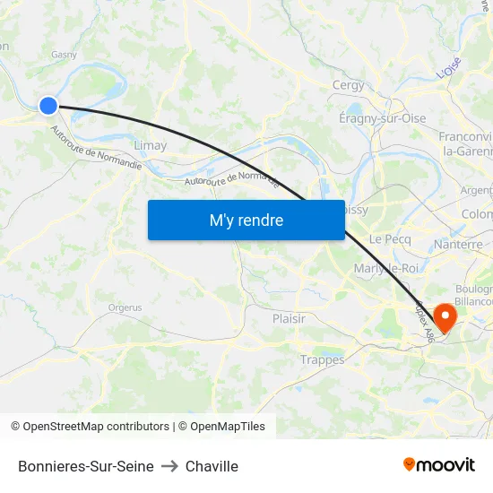Bonnieres-Sur-Seine to Chaville map