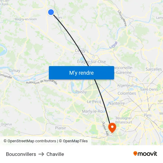 Bouconvillers to Chaville map