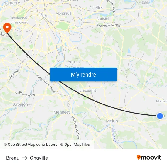 Breau to Chaville map