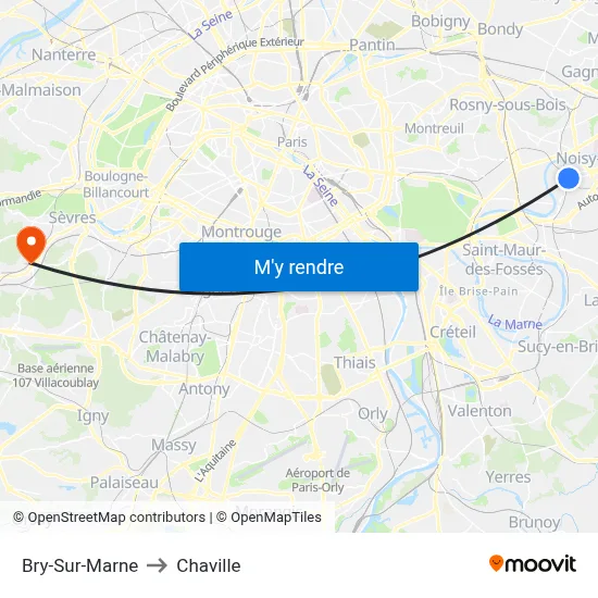 Bry-Sur-Marne to Chaville map