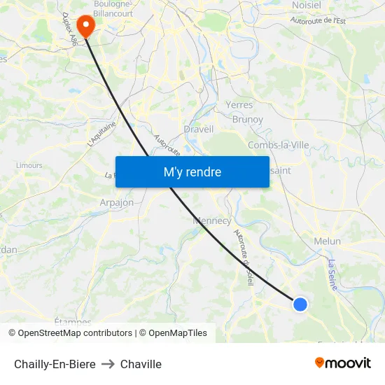 Chailly-En-Biere to Chaville map