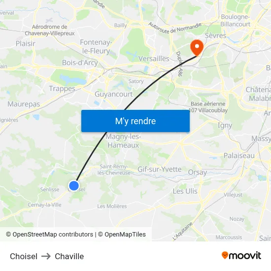 Choisel to Chaville map