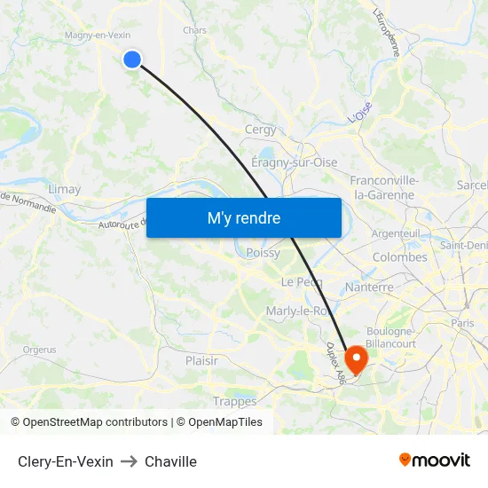Clery-En-Vexin to Chaville map
