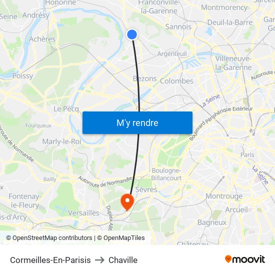 Cormeilles-En-Parisis to Chaville map