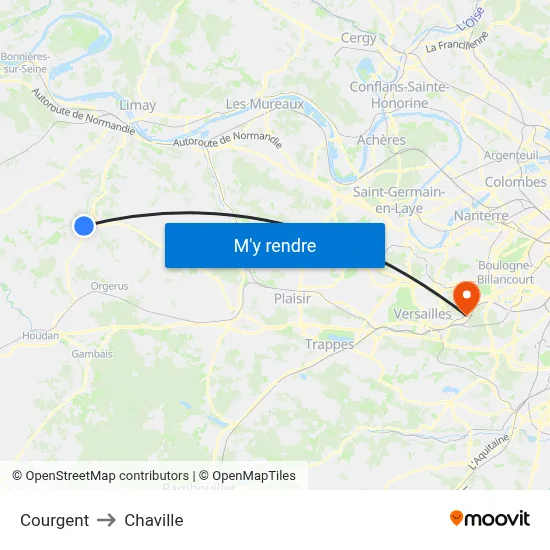Courgent to Chaville map