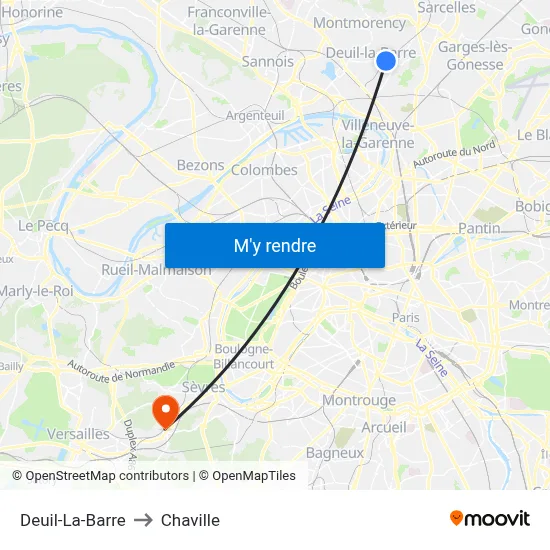 Deuil-La-Barre to Chaville map