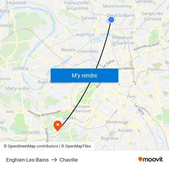 Enghien-Les-Bains to Chaville map