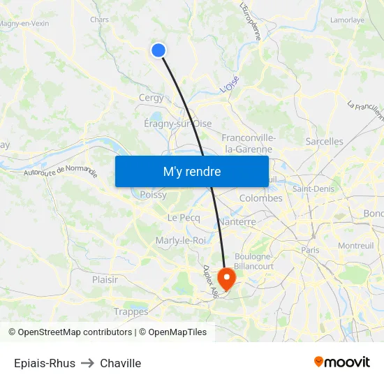 Epiais-Rhus to Chaville map