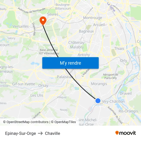 Epinay-Sur-Orge to Chaville map