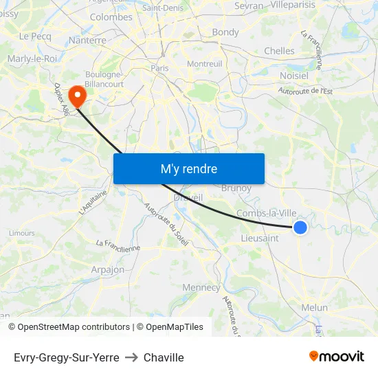 Evry-Gregy-Sur-Yerre to Chaville map