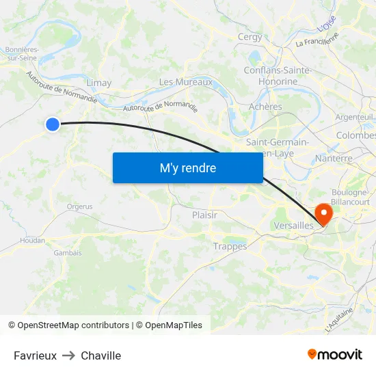 Favrieux to Chaville map